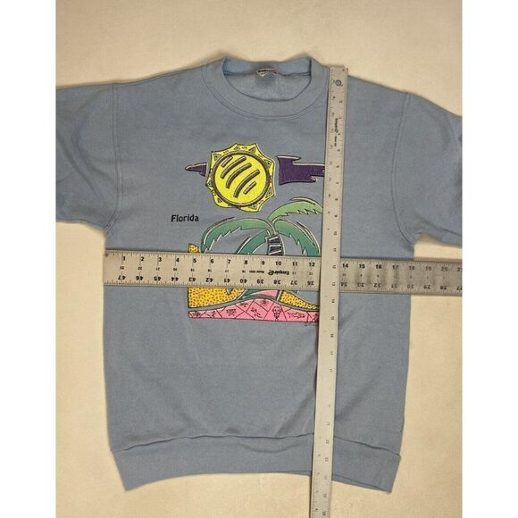 VINTAGE Florida Souvenir Crewneck Sweatshirt Men Small Blue 90s - Picture 8 of 8
